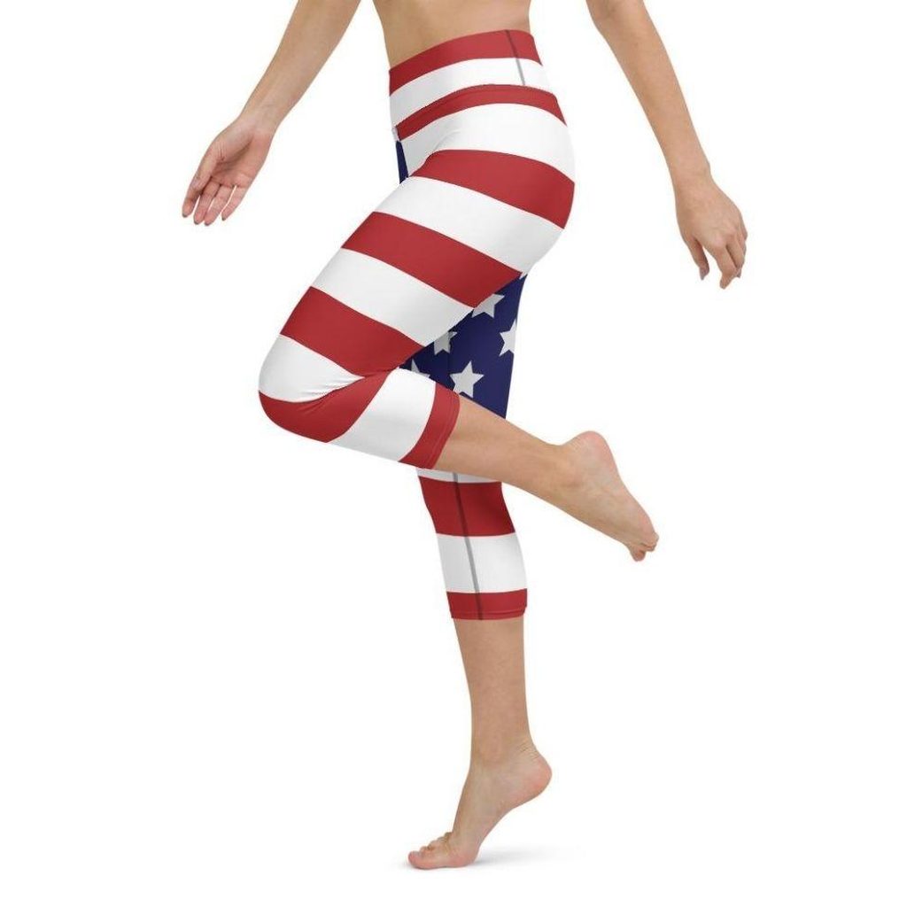 American Flag Yoga Capris