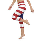 American Flag Yoga Capris