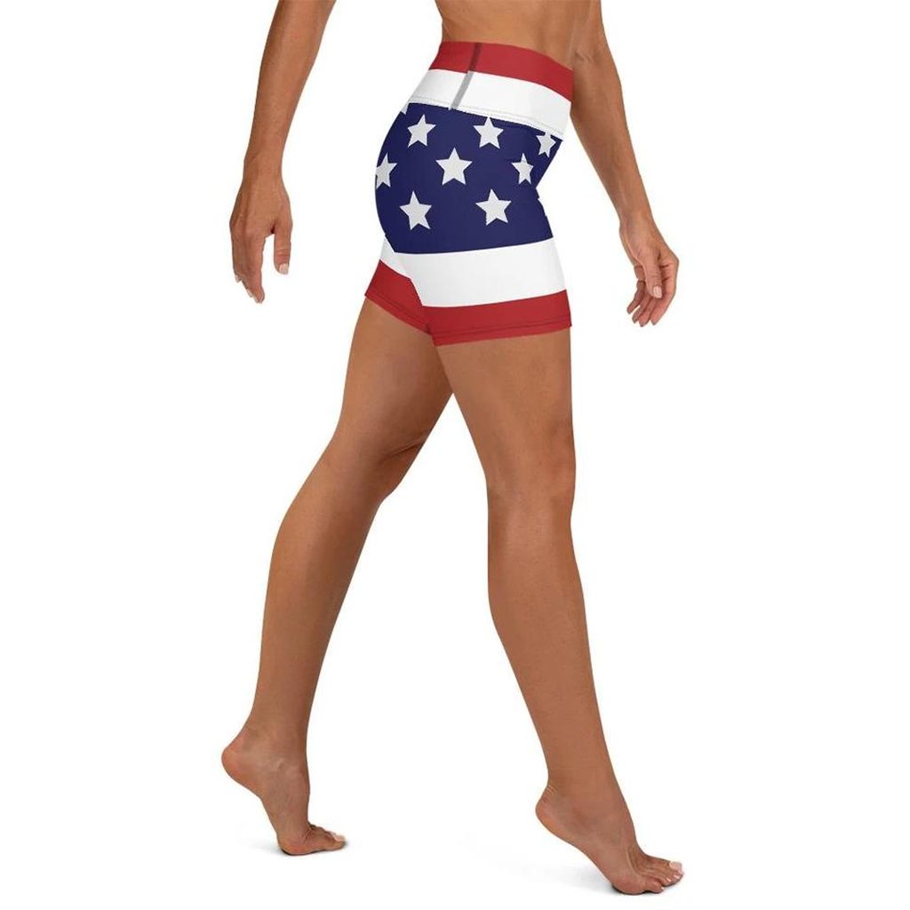 American Flag Yoga Shorts