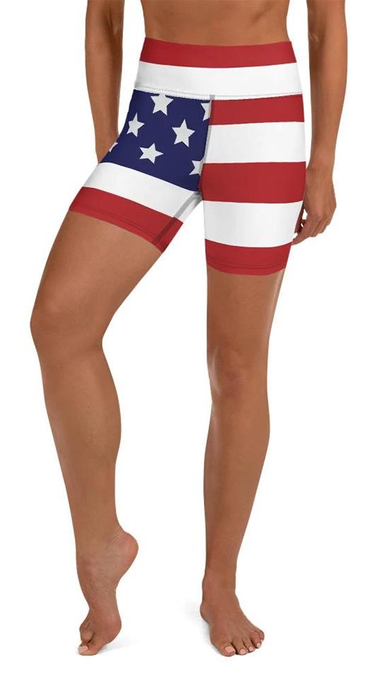 American Flag Yoga Shorts