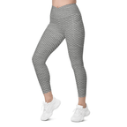 Anti Cellulite Pattern Crossover Leggings With Pockets