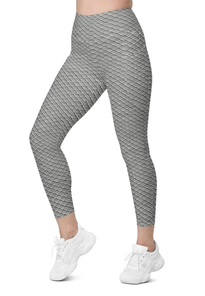 Anti Cellulite Pattern Leggings With Pockets