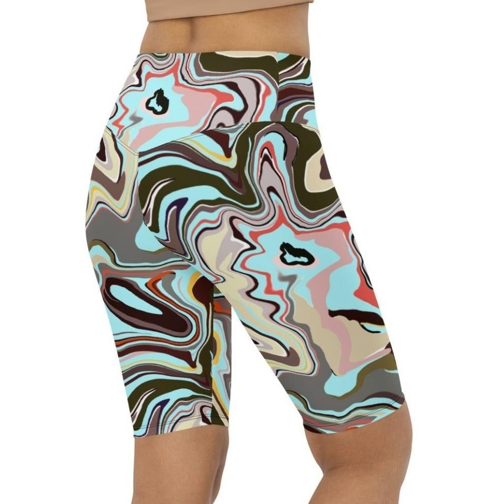 Aqua Marble Biker Shorts