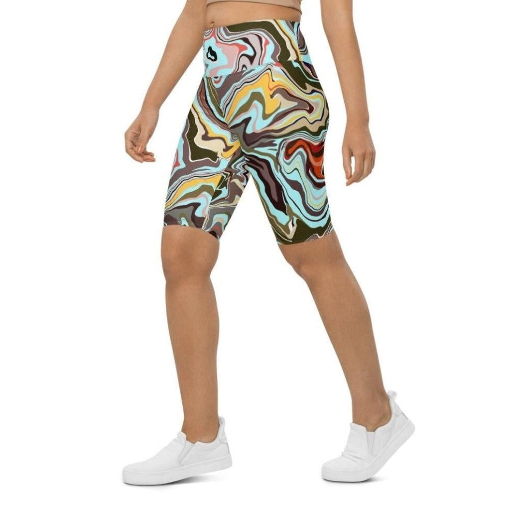 Aqua Marble Biker Shorts