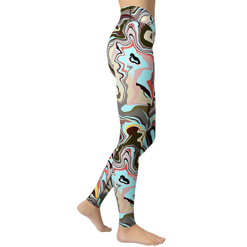 Aqua Marble Yoga Leggings
