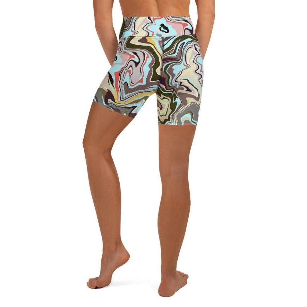 Aqua Marble Yoga Shorts
