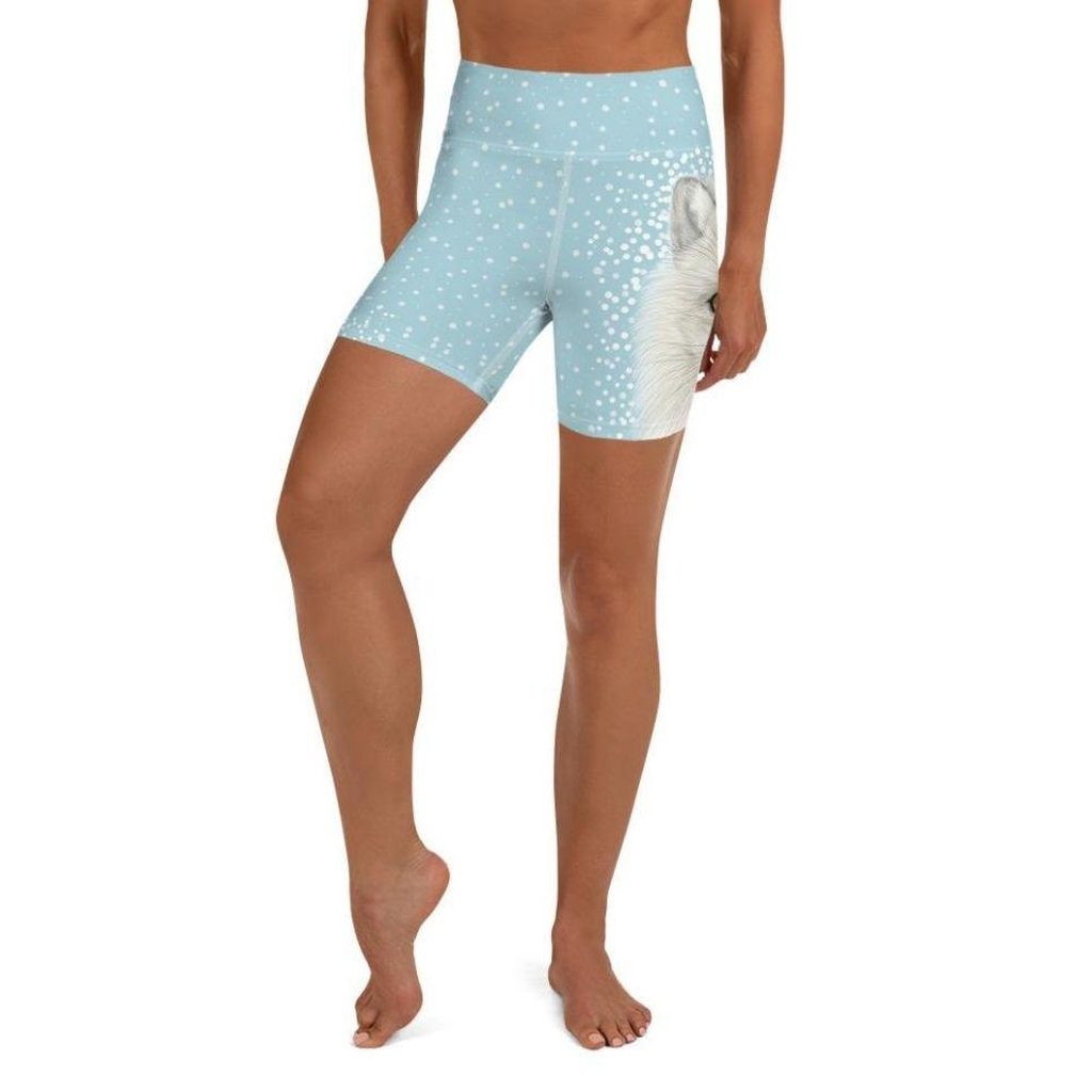 Arctic Fox Dog Yoga Shorts