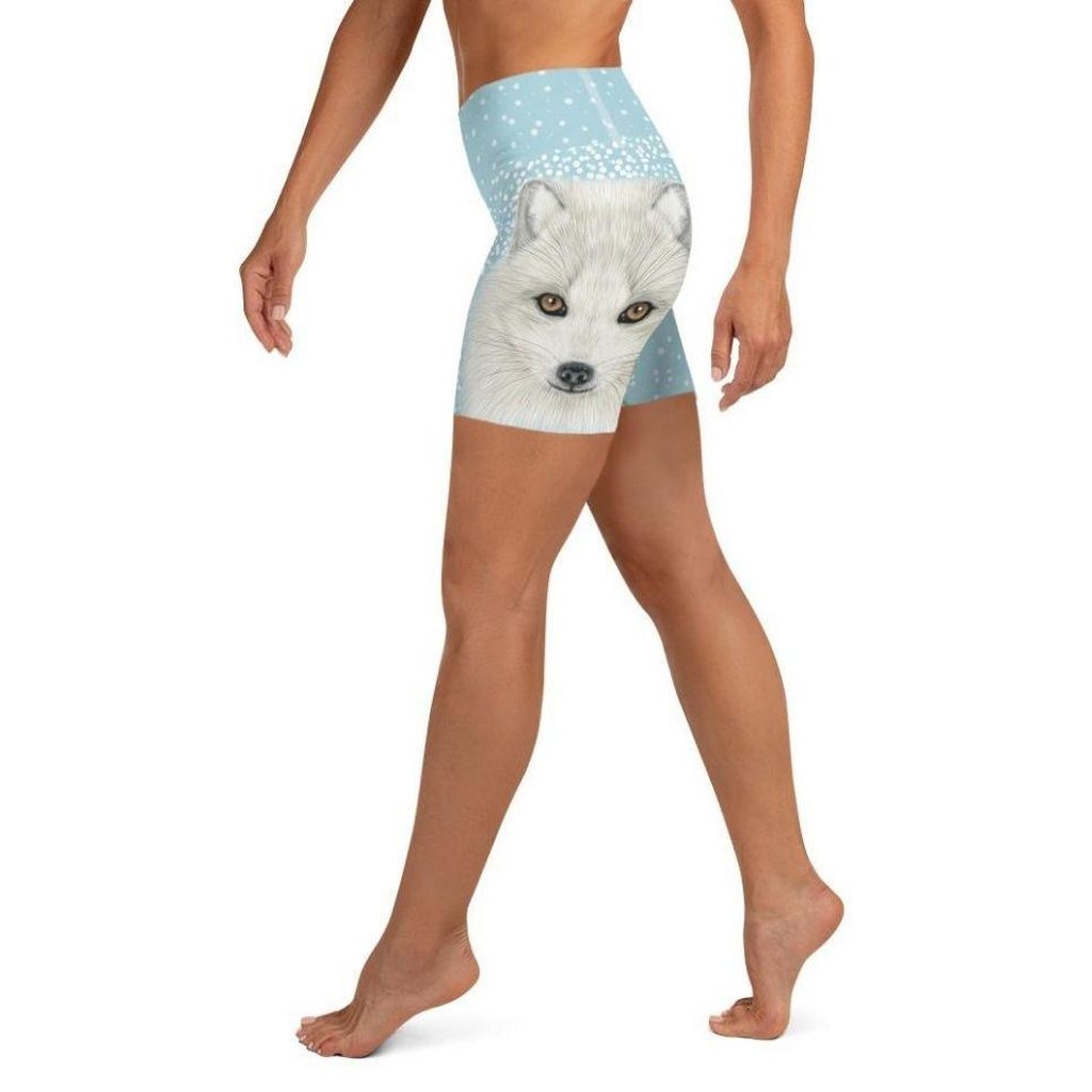 Arctic Fox Dog Yoga Shorts