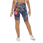 Art Deco Floral Biker Shorts