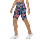 Art Deco Floral Biker Shorts
