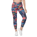 Art Deco Floral Leggings With Pockets