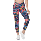 Art Deco Floral Leggings With Pockets