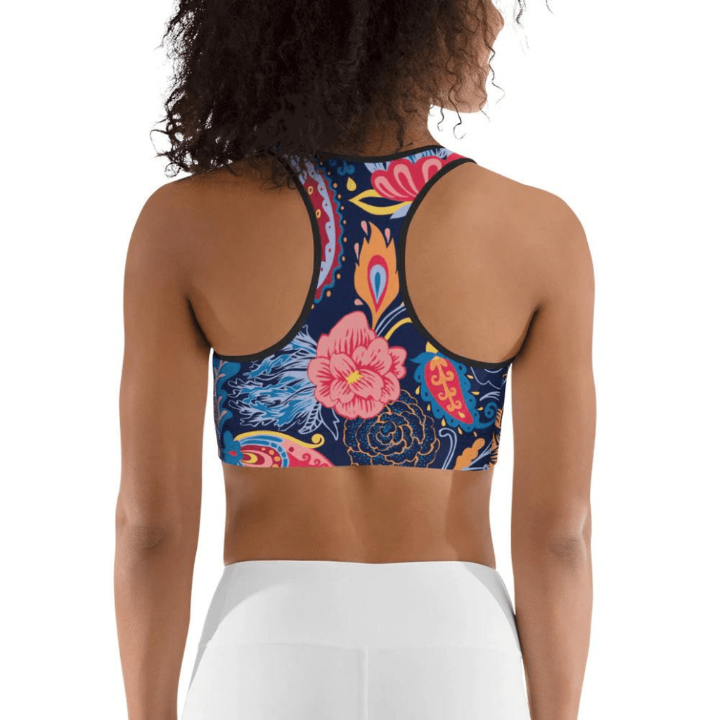 Art Deco Floral Sports Bra