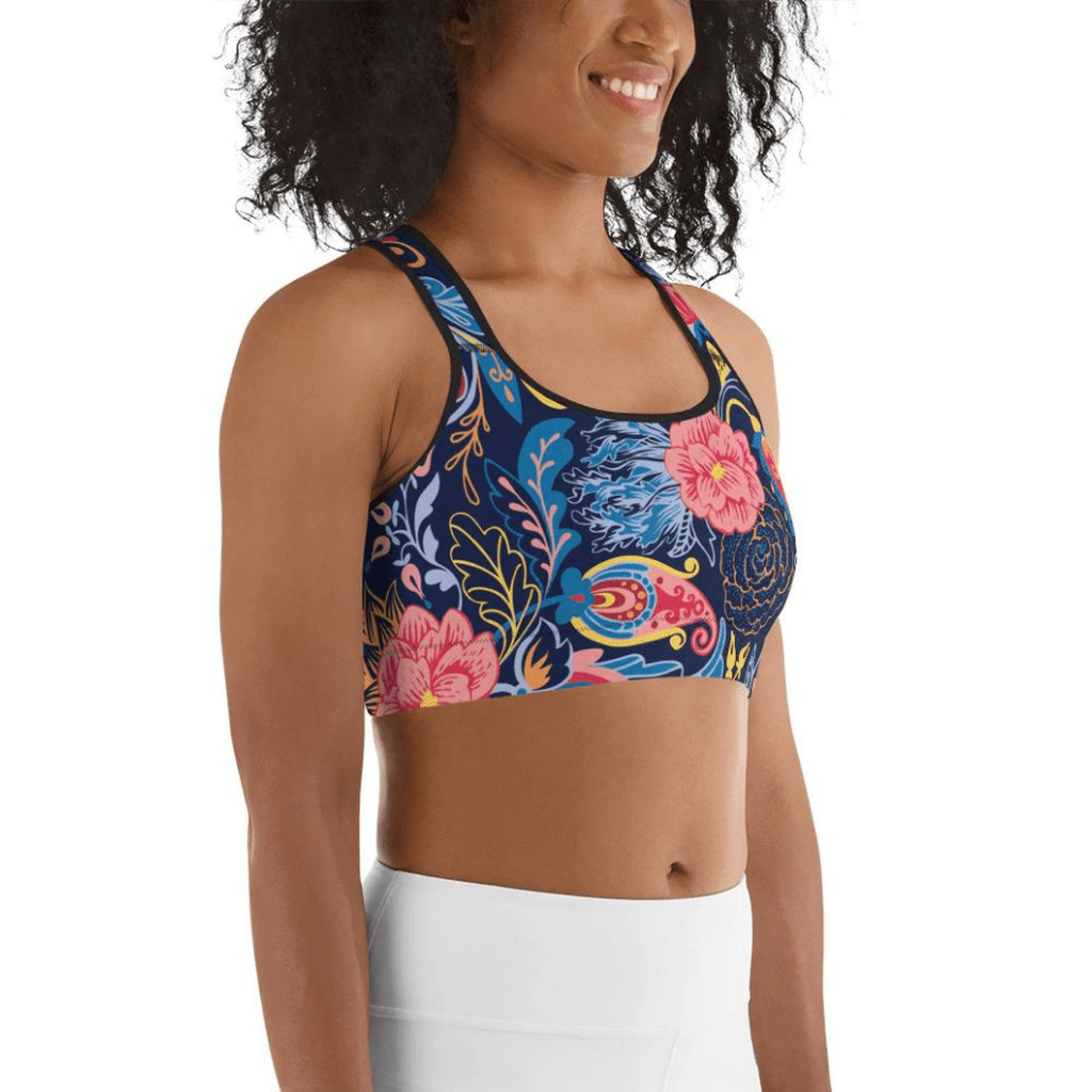 Art Deco Floral Sports Bra