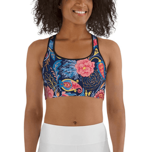 Art Deco Floral Sports Bra