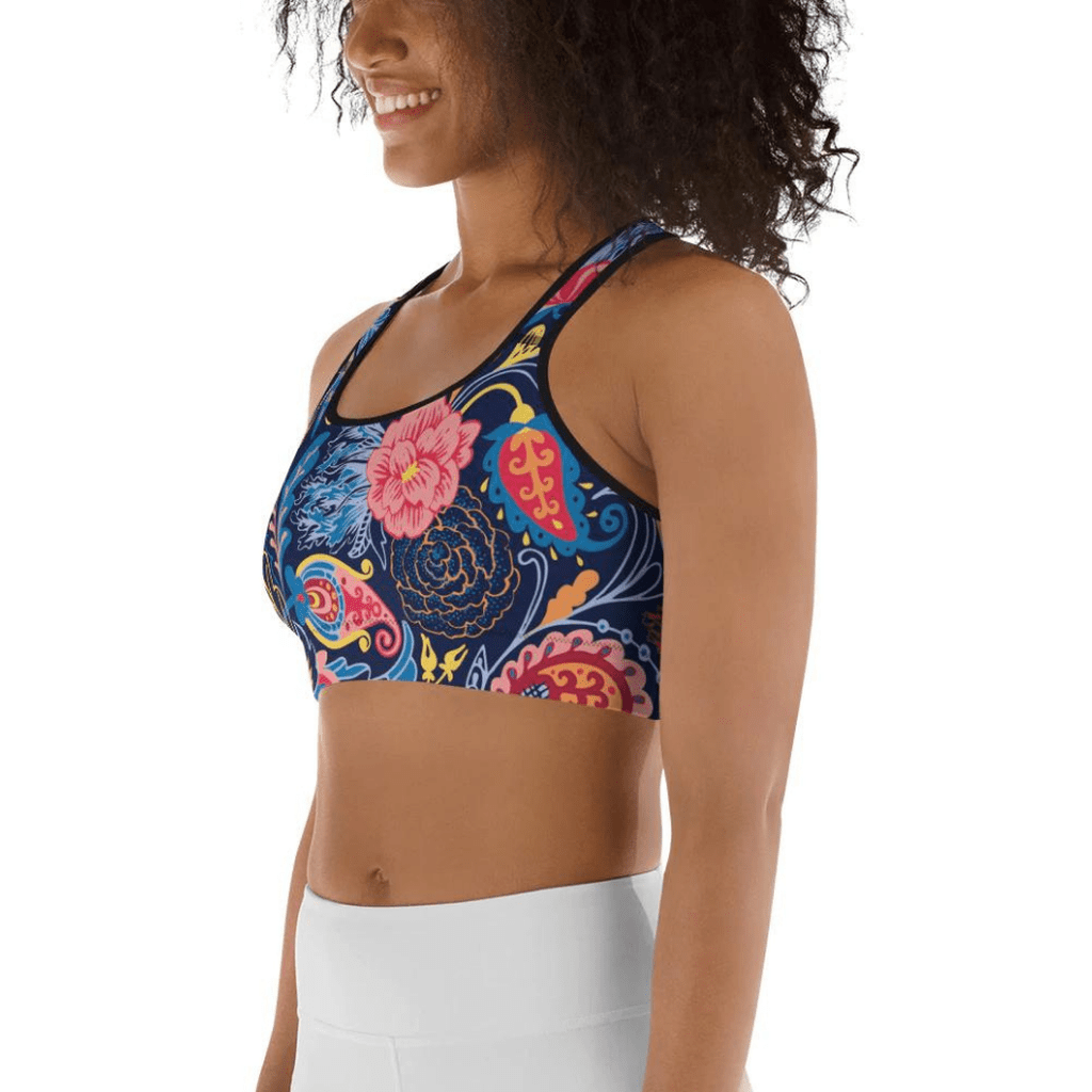 Art Deco Floral Sports Bra