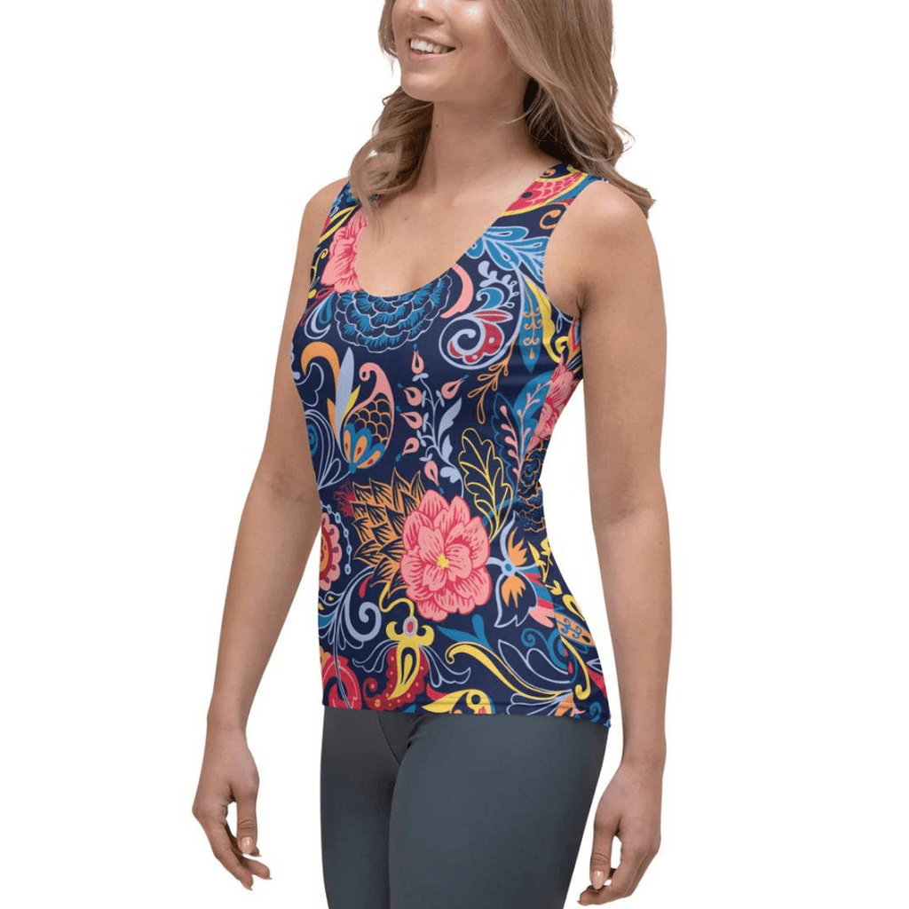 Art Deco Floral Tank Top