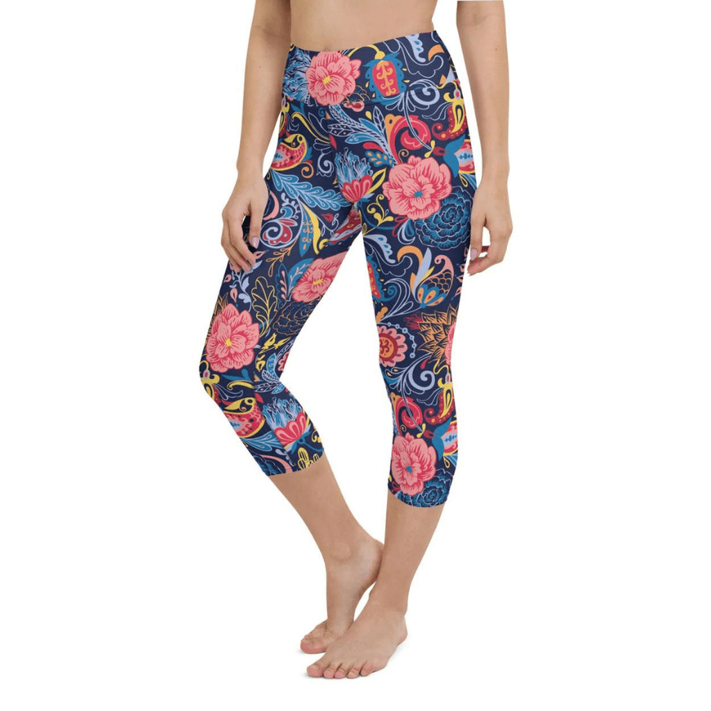 Art Deco Floral Yoga Capris