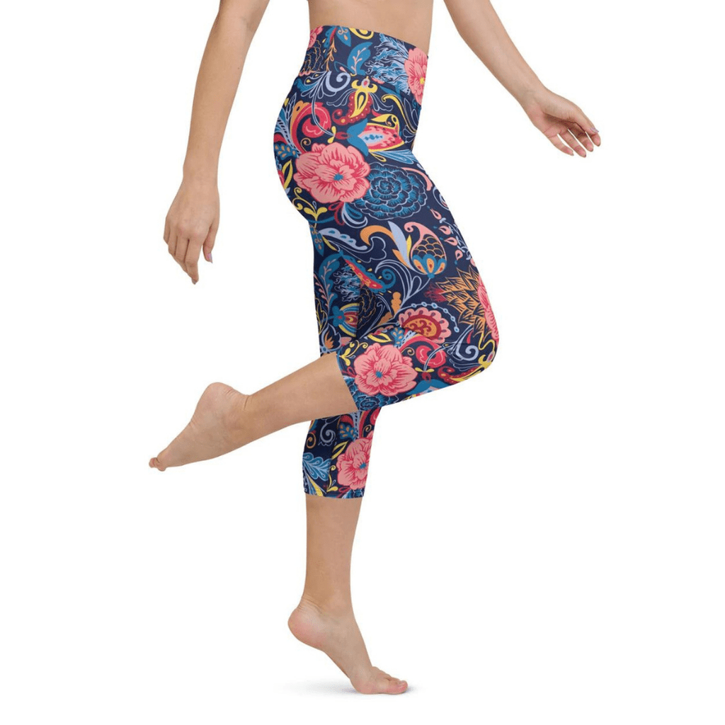 Art Deco Floral Yoga Capris