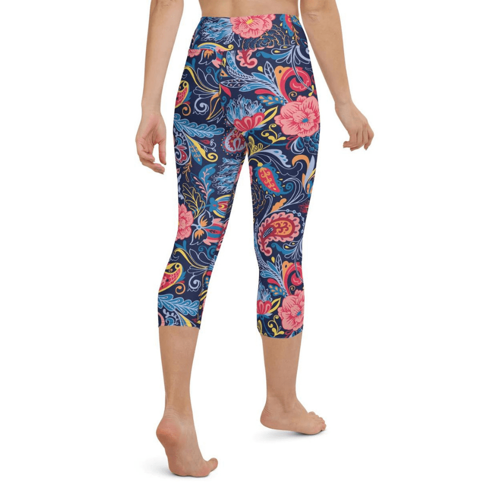 Art Deco Floral Yoga Capris