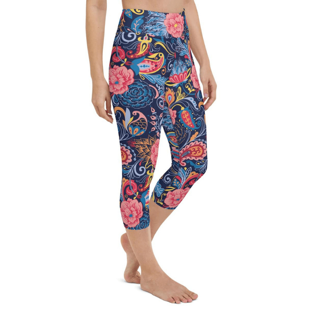 Art Deco Floral Yoga Capris