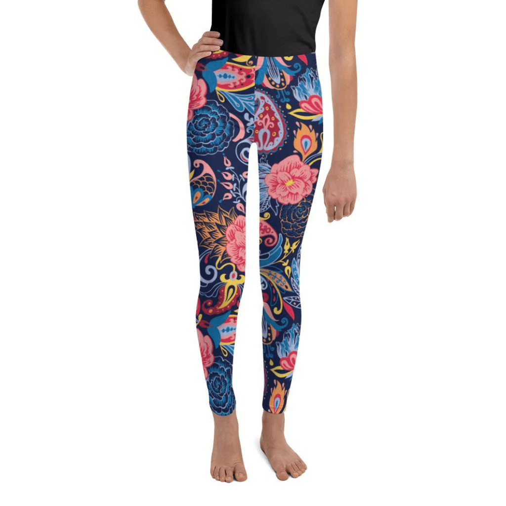 Art Deco Floral Youth Leggings