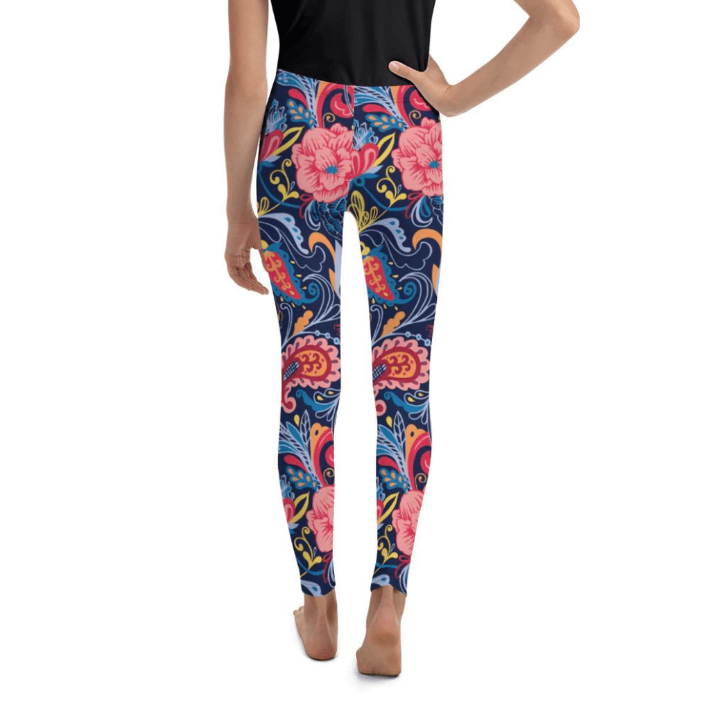 Art Deco Floral Youth Leggings