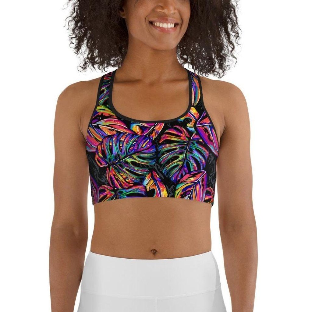 Artsy Tropical Sports Bra