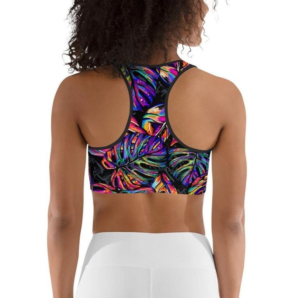 Artsy Tropical Sports Bra