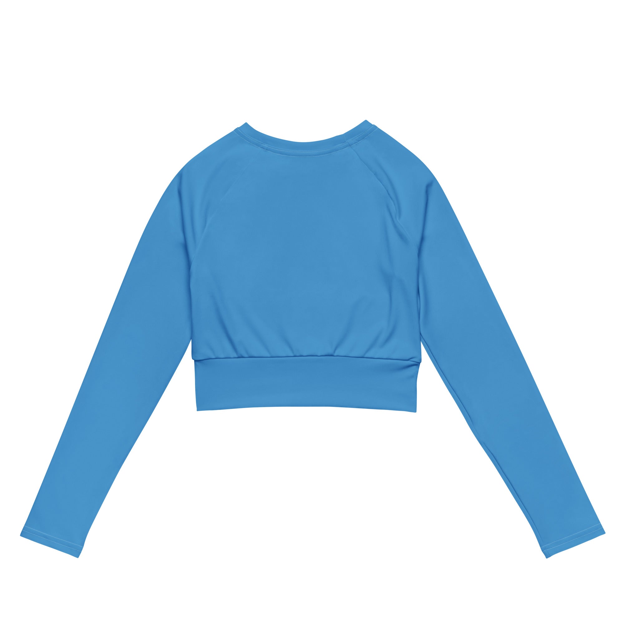 Azure Blue Recycled Long-sleeve Crop Top