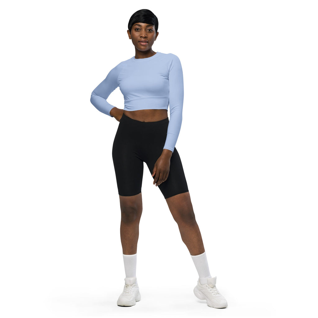 Baby Blue Recycled Long-sleeve Crop Top