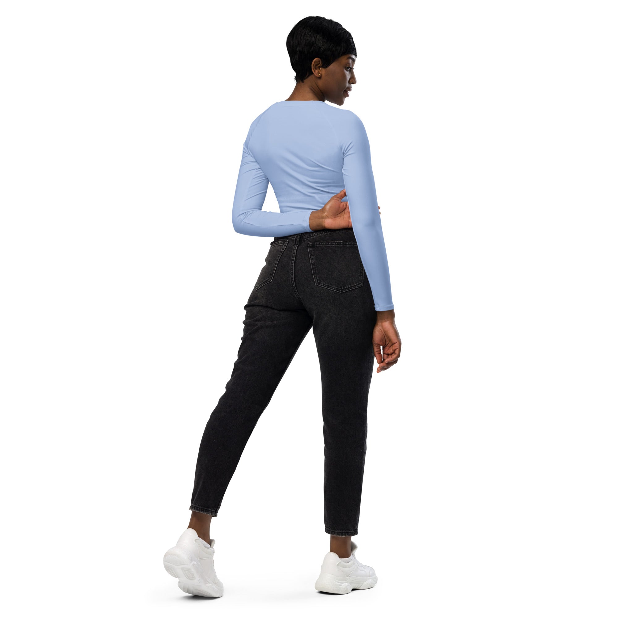 Baby Blue Recycled Long-sleeve Crop Top