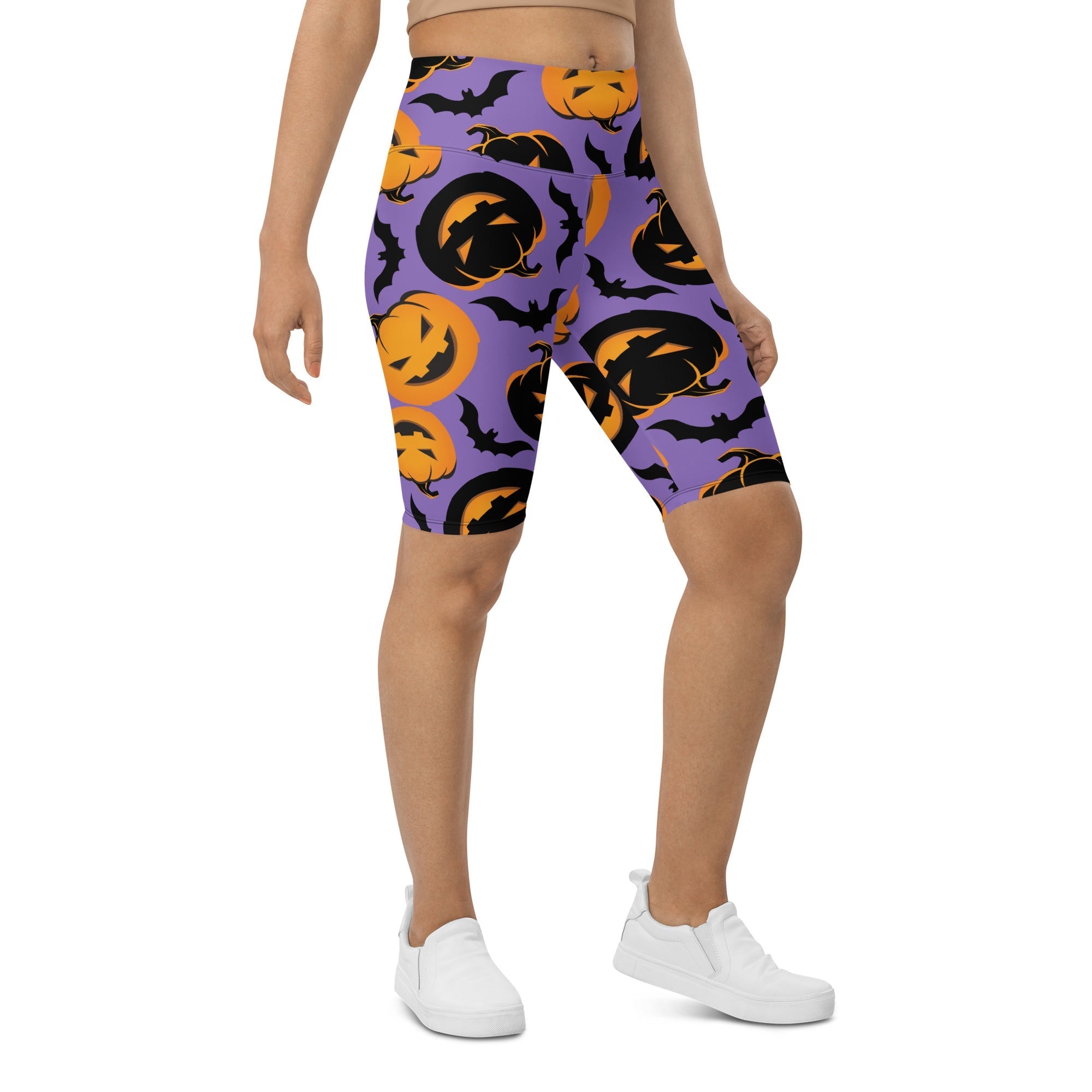 Bats and Jack O'Lanterns Biker Shorts