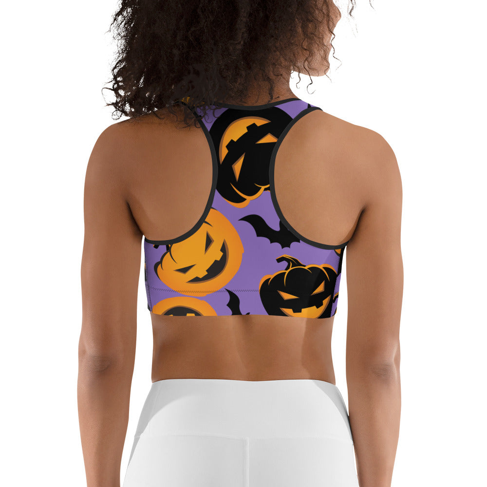 Bats and Jack O'Lanterns Sports Bra