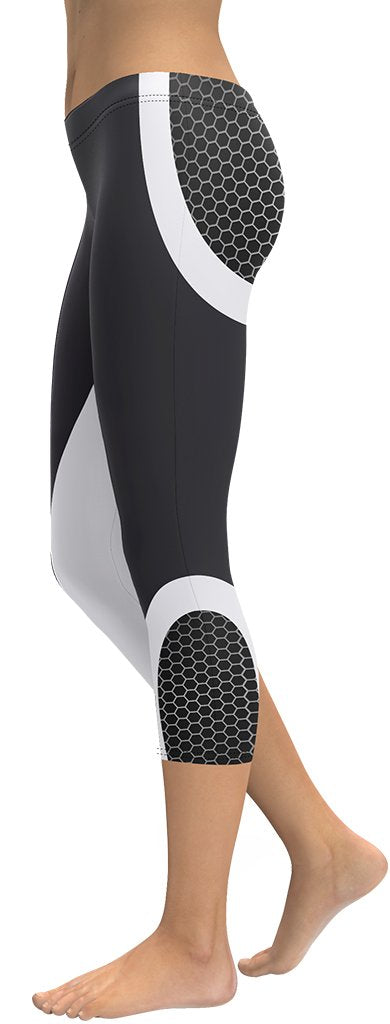Beehive Geometric Capris Onyx Black