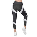 Beehive Geometric Crossover Leggings With Pockets Onyx Black