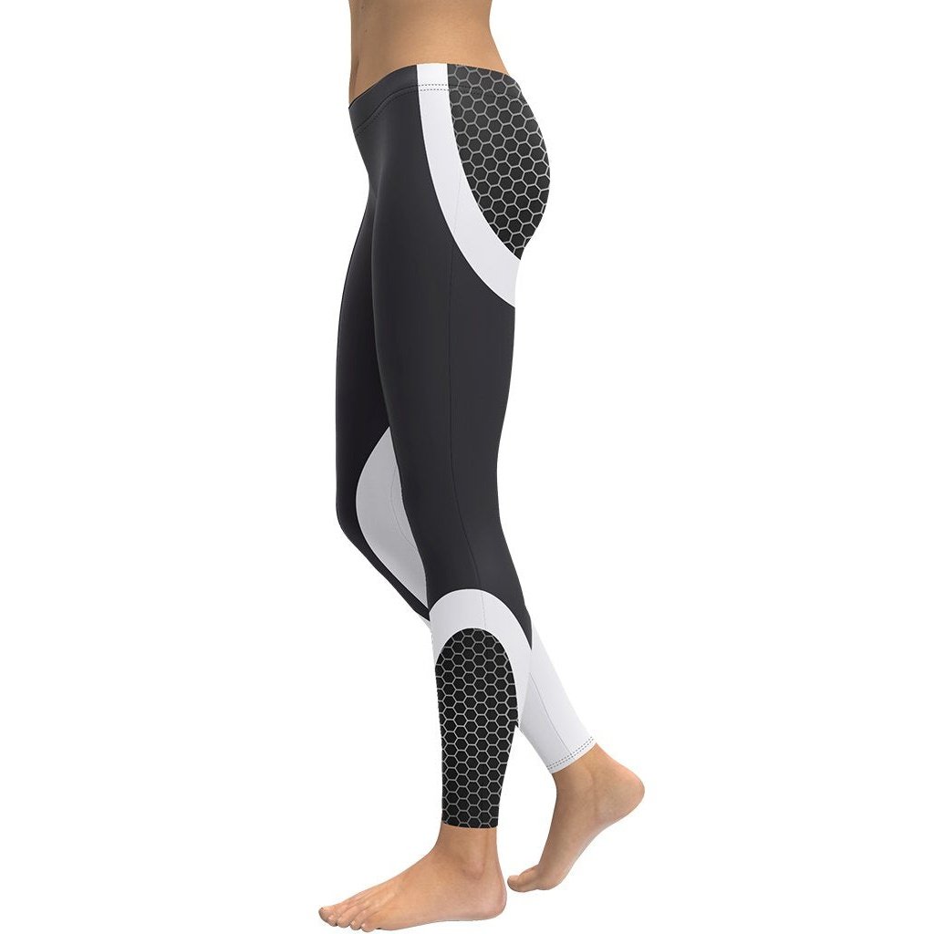 Beehive Geometric Leggings Onyx Black