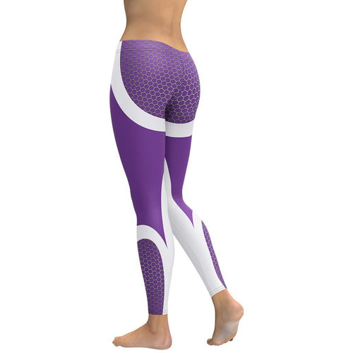 Beehive Geometric Leggings Velvet Purple