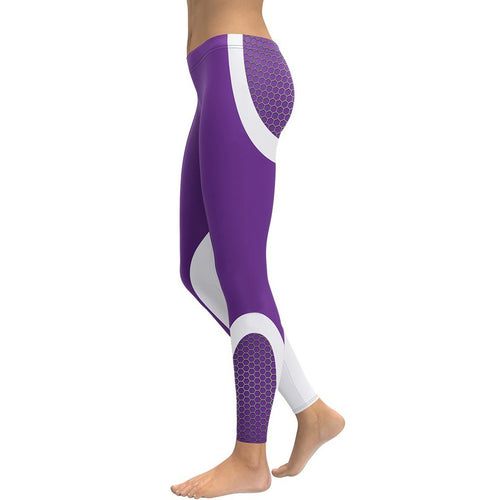 Beehive Geometric Leggings Velvet Purple