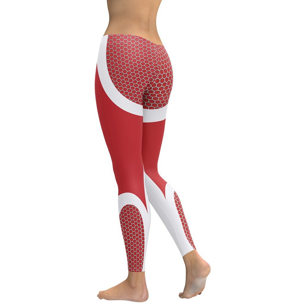 Beehive Geometric Leggings Scarlet Red