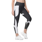 Beehive Geometric Leggings With Pockets Onyx Black