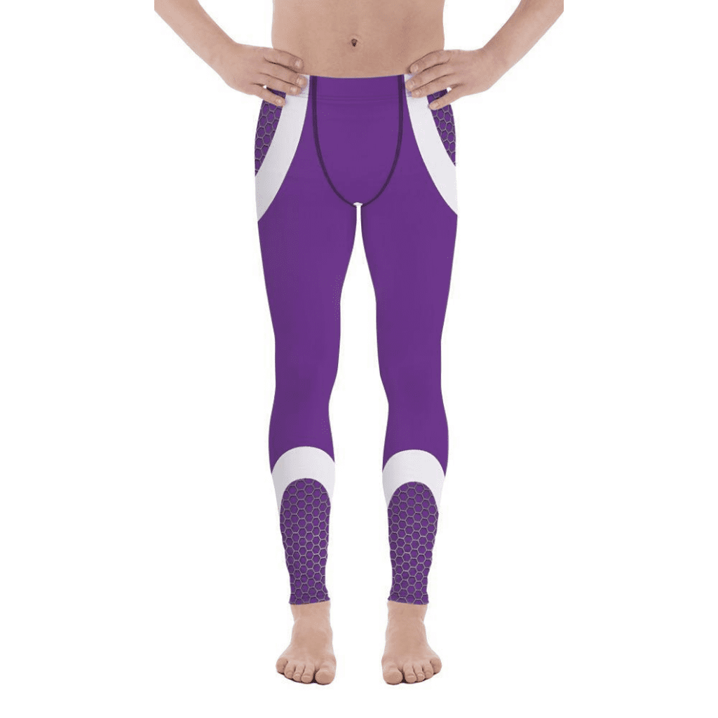 Beehive Geometric Men's Leggings Velvet Purple
