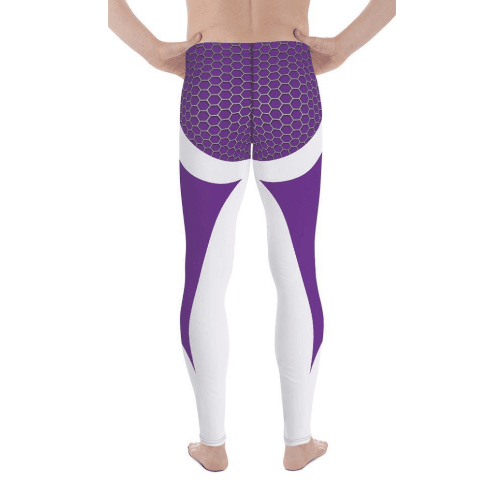 Beehive Geometric Men's Leggings Velvet Purple