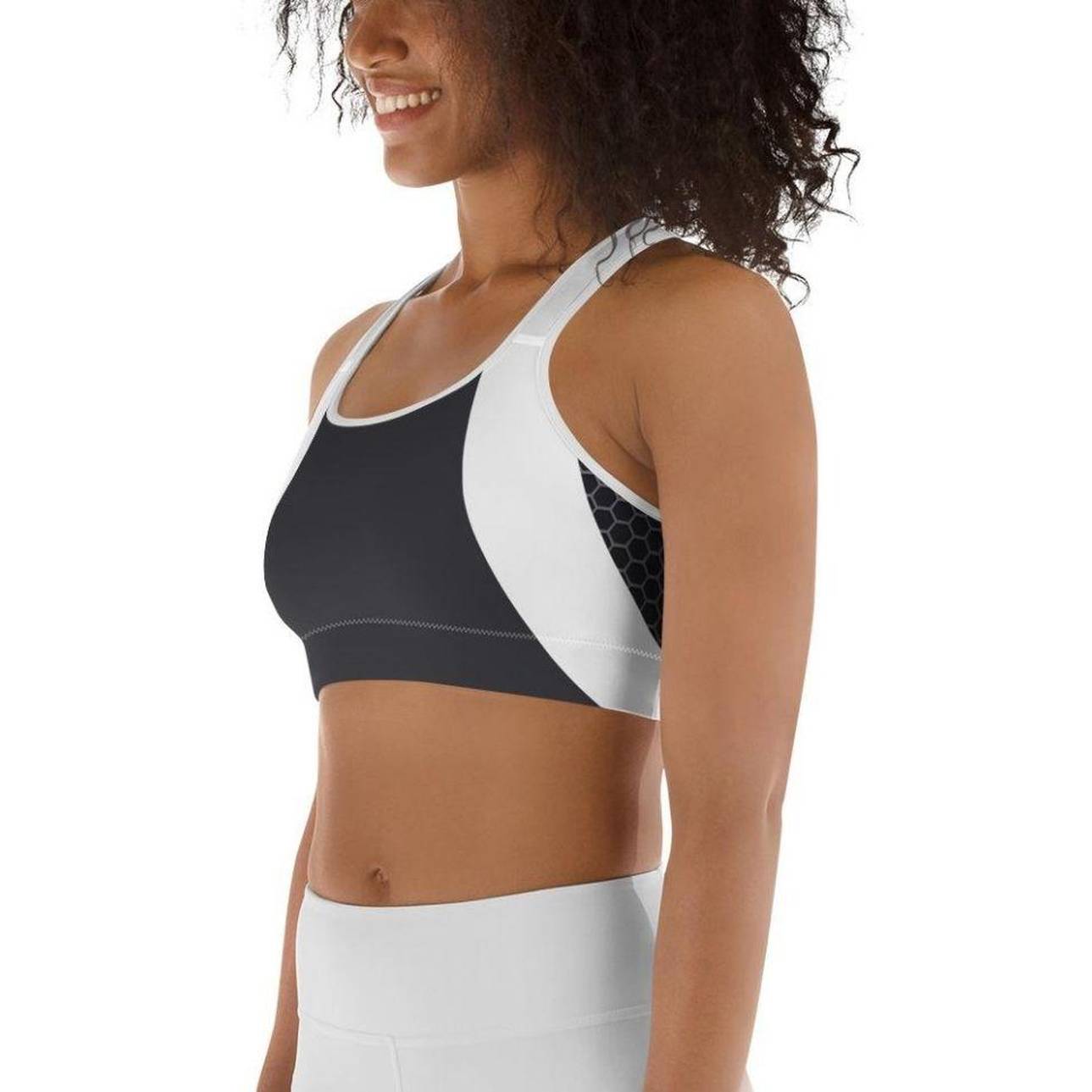 Beehive Geometric Sports Bra Onyx Black