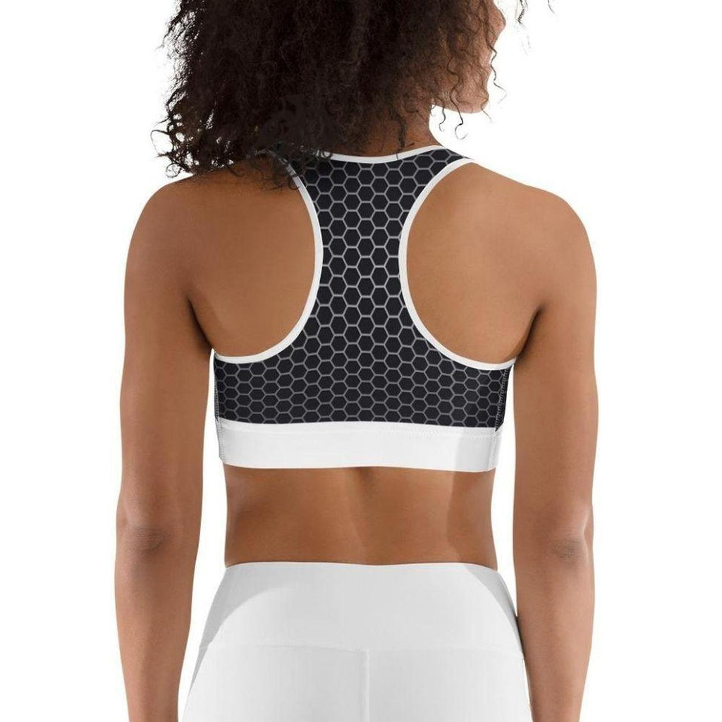 Beehive Geometric Sports Bra Onyx Black