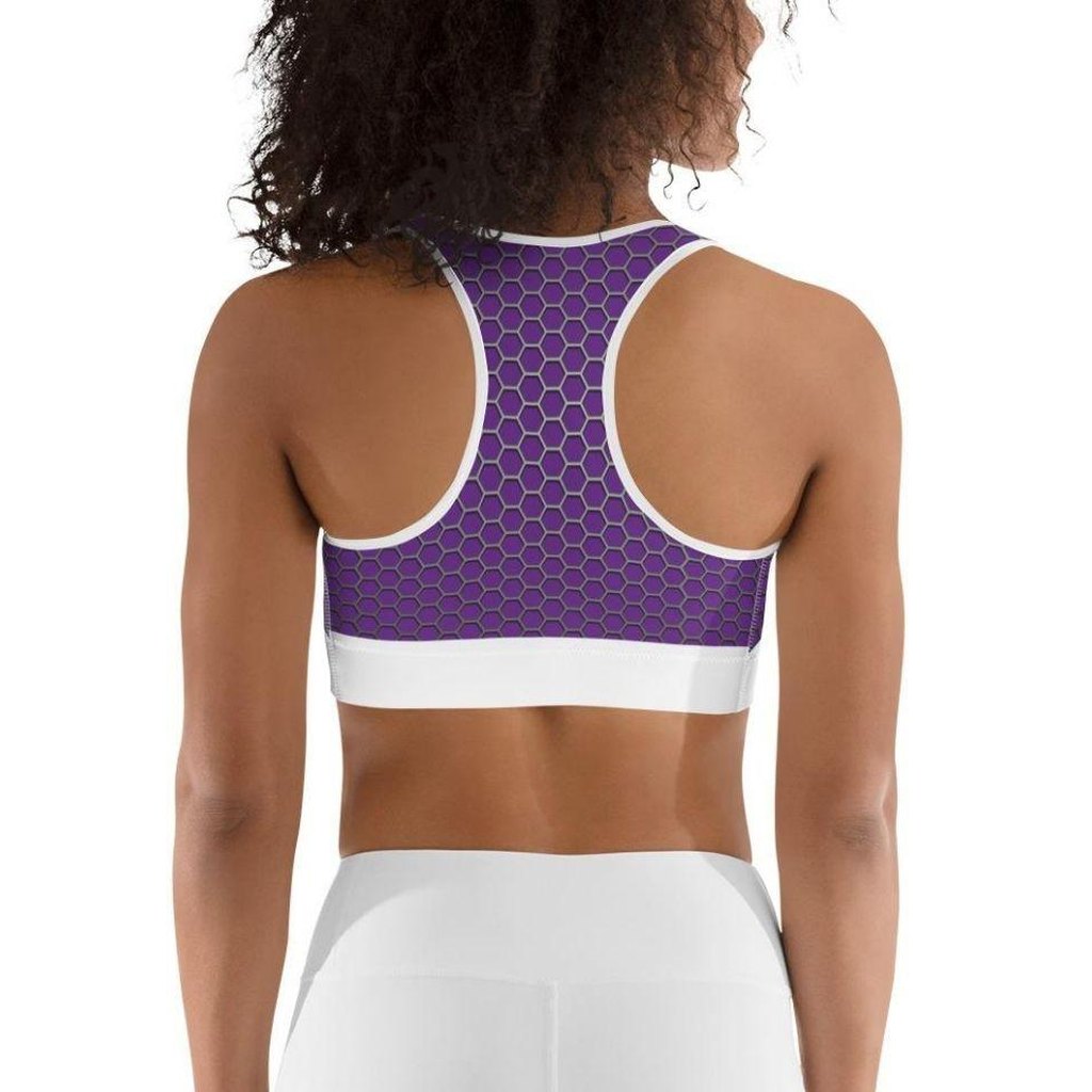 Beehive Geometric Sports Bra Royal Purple