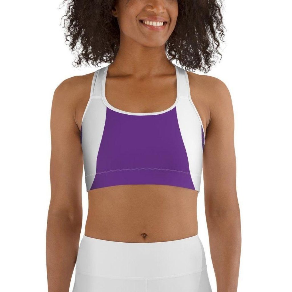 Beehive Geometric Sports Bra Royal Purple