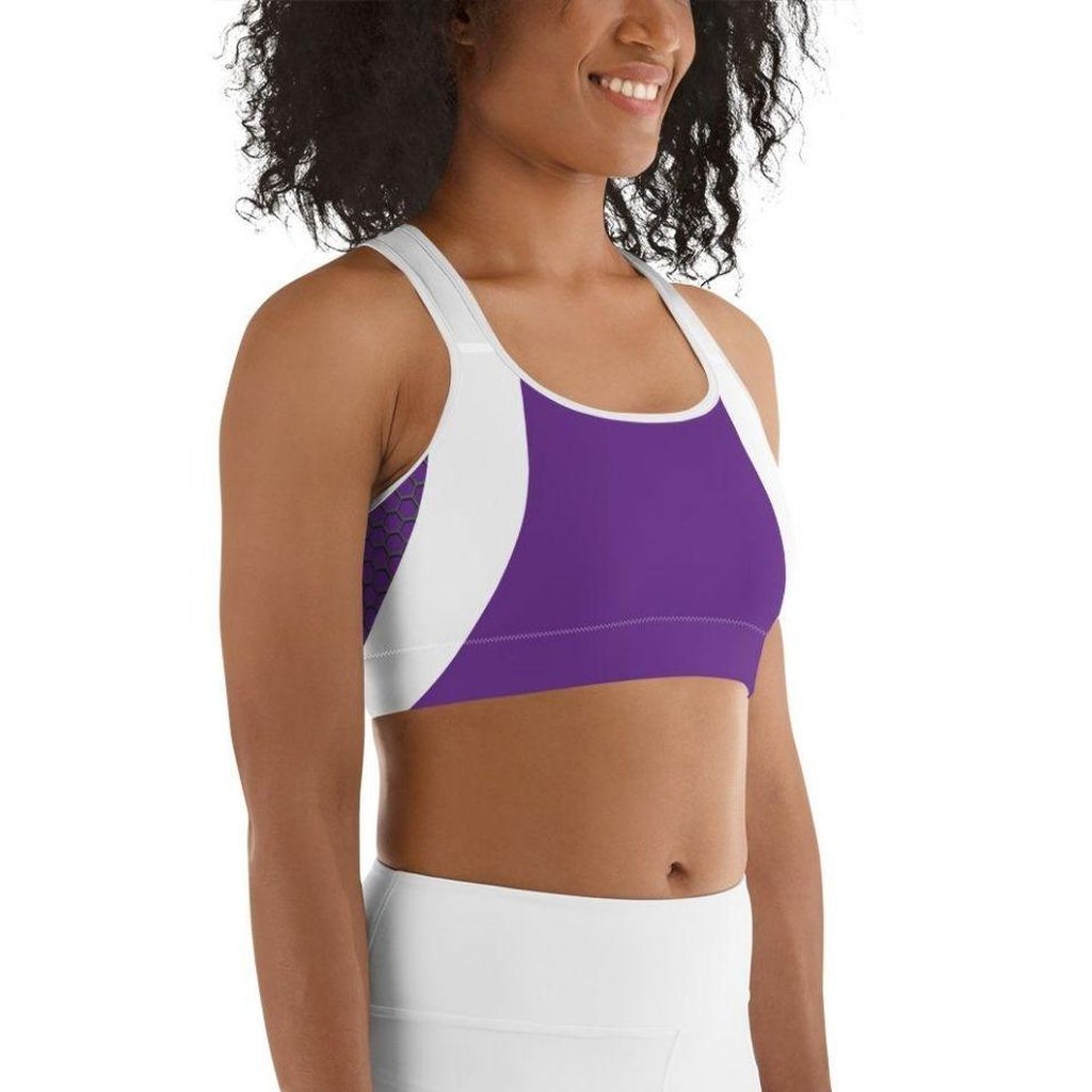 Beehive Geometric Sports Bra Royal Purple