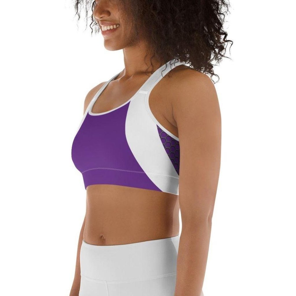 Beehive Geometric Sports Bra Royal Purple