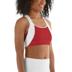 Beehive Geometric Sports Bra Scarlet Red